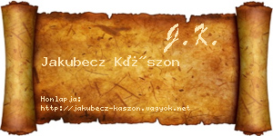 Jakubecz Kászon névjegykártya